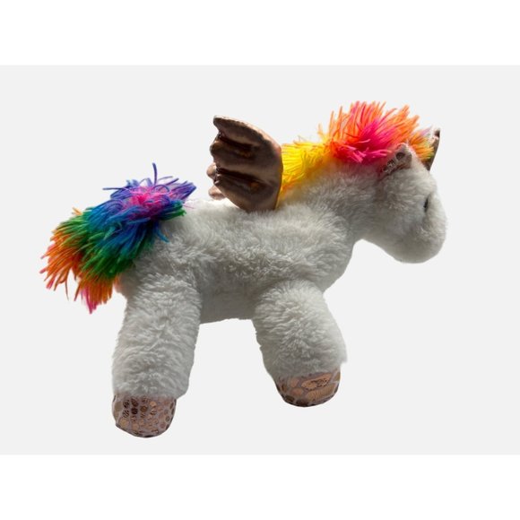 Kellytoy Rainbow Unicorn 11" Plush Animal Sparkly Colorful Yarn Mane & Tail 2019 - Picture 4 of 6